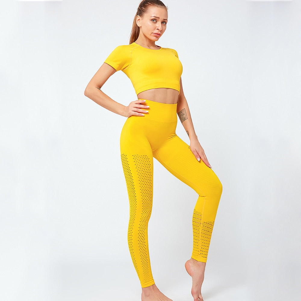 Women Seamless Fitness 2 Piece Yoga Workout Set For Women Sportwear