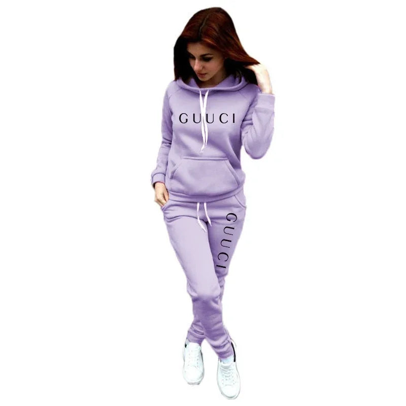 Women Fashion Tracksuit Hoodies and Sweatpants High Quality Ladies Daily Casual Sports Jogging Suit Hooded Outfits