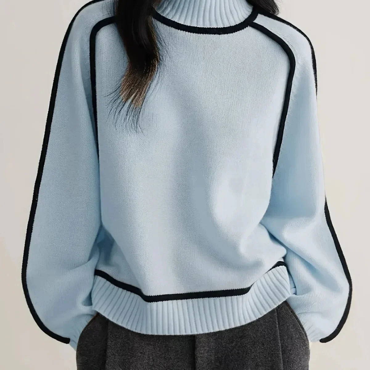 Women's New Autumn Turtleneck Sweaters Winter New Loose Patchwork Knitted Sweaters Pullover Female Soft Warm Thick Casual Top