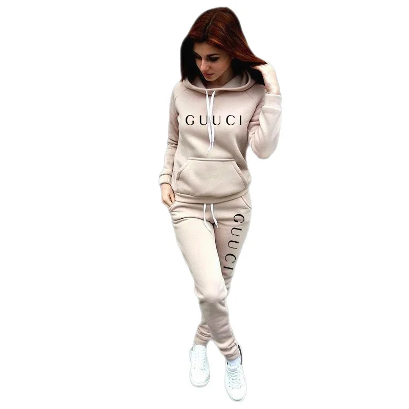 Women Fashion Tracksuit Hoodies and Sweatpants High Quality Ladies Daily Casual Sports Jogging Suit Hooded Outfits