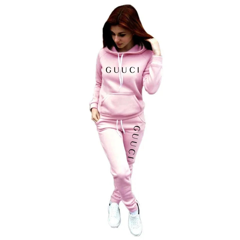 Women Fashion Tracksuit Hoodies and Sweatpants High Quality Ladies Daily Casual Sports Jogging Suit Hooded Outfits