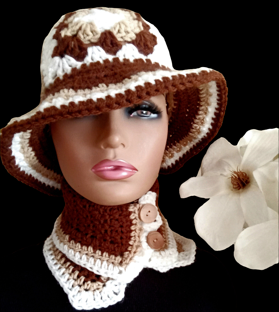 Too kute Granny Stitch Hat and Scarves Sets