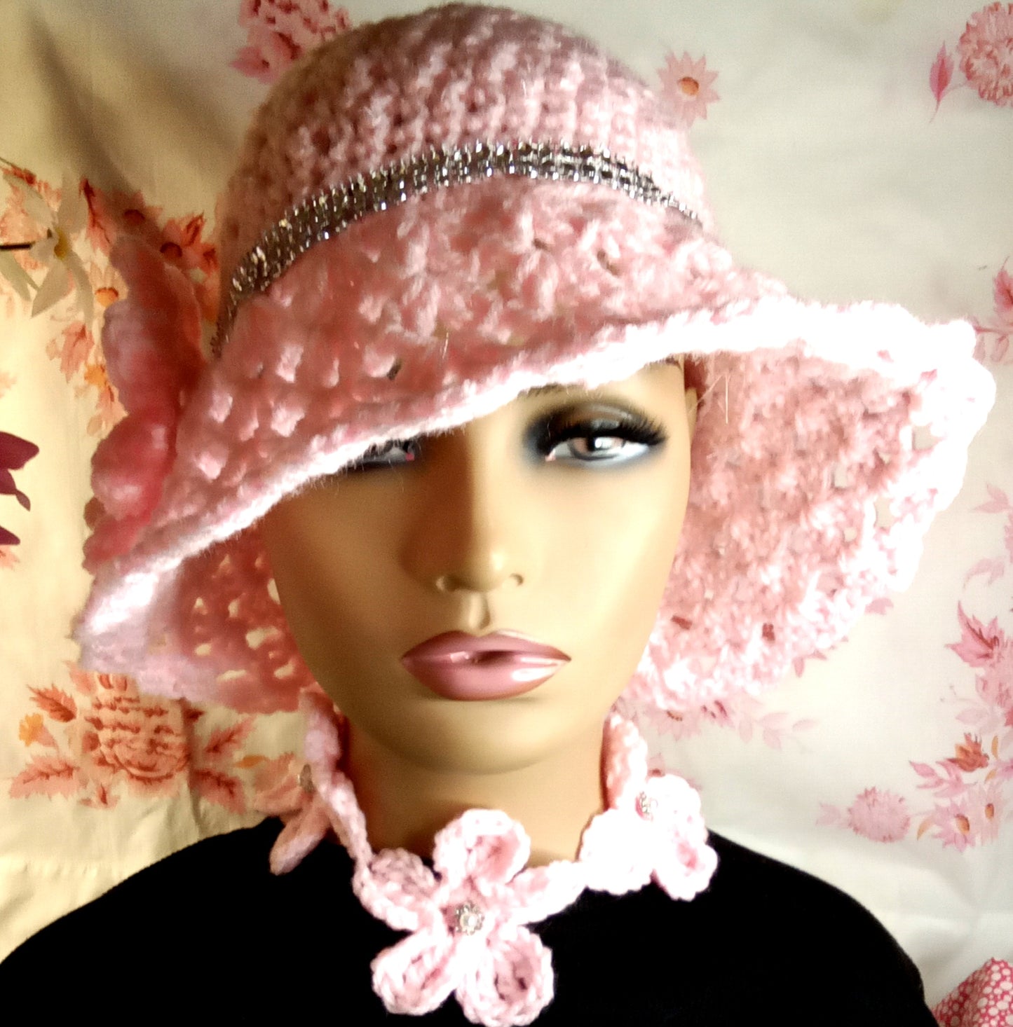 Spring Sunflower Hats With a flower choker necklace.