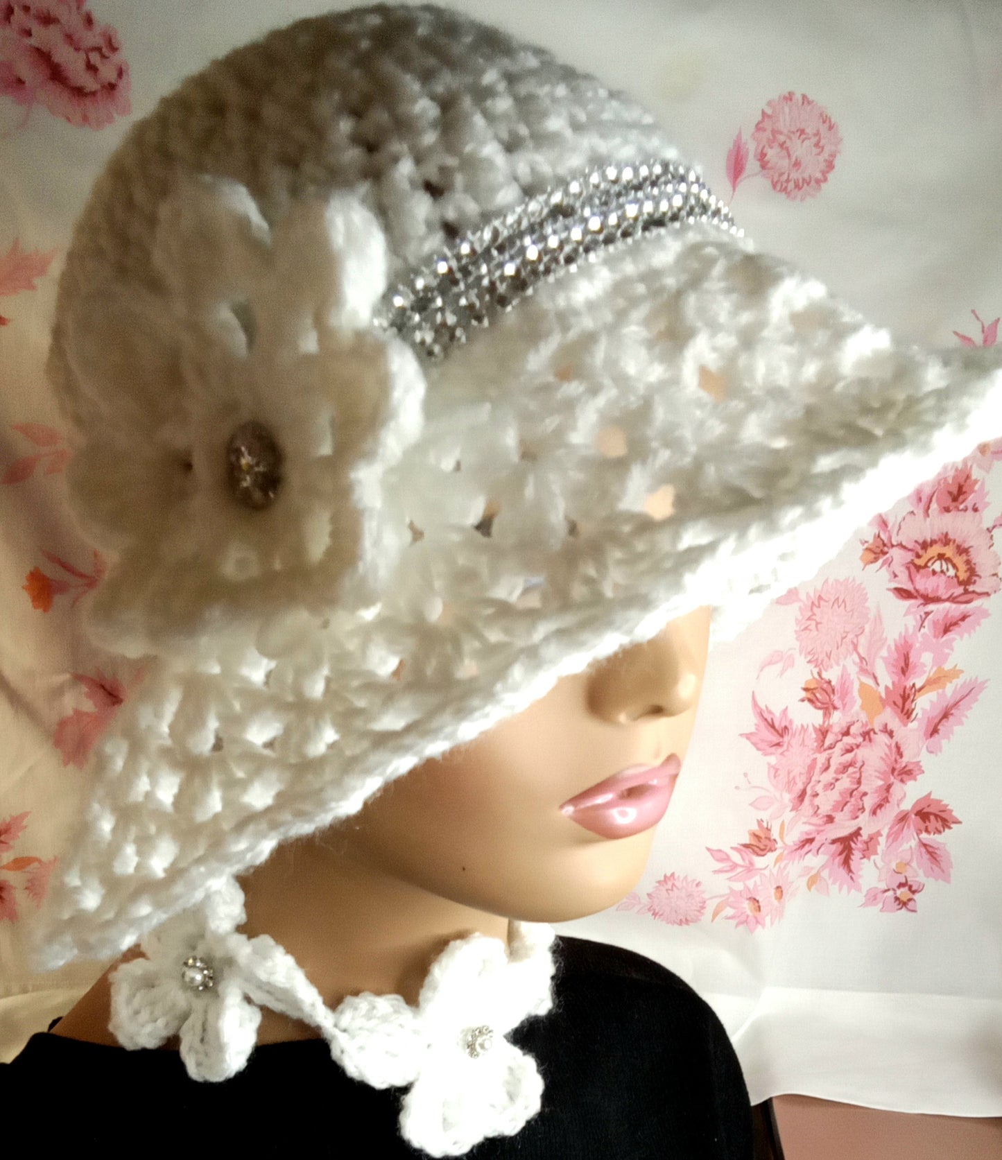 Spring Sunflower Hats With a flower choker necklace.