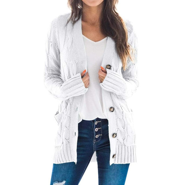Female Cardigan Knitwear Sweater/S-XXL