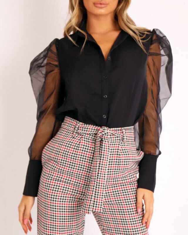 Women Elegant Puff Long Sleeve Blouse