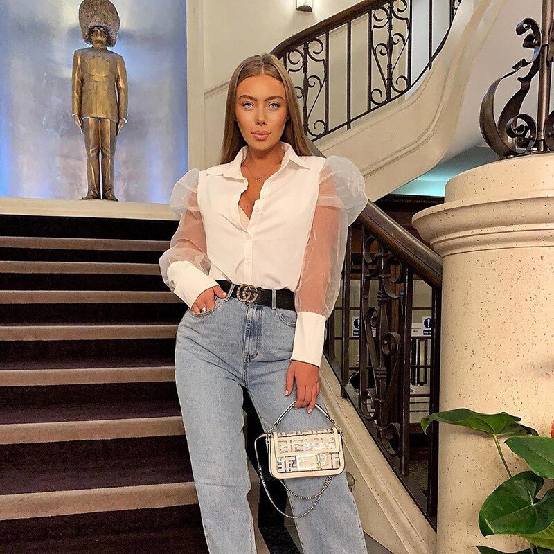 Women Elegant Puff Long Sleeve Blouse