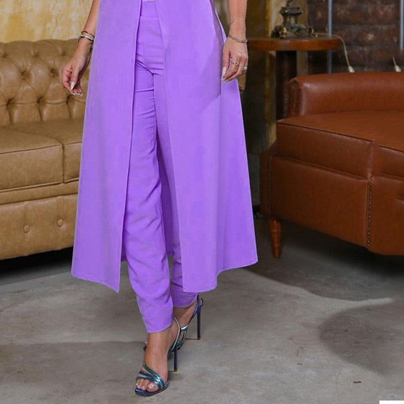 Women Two Piece Solid Set