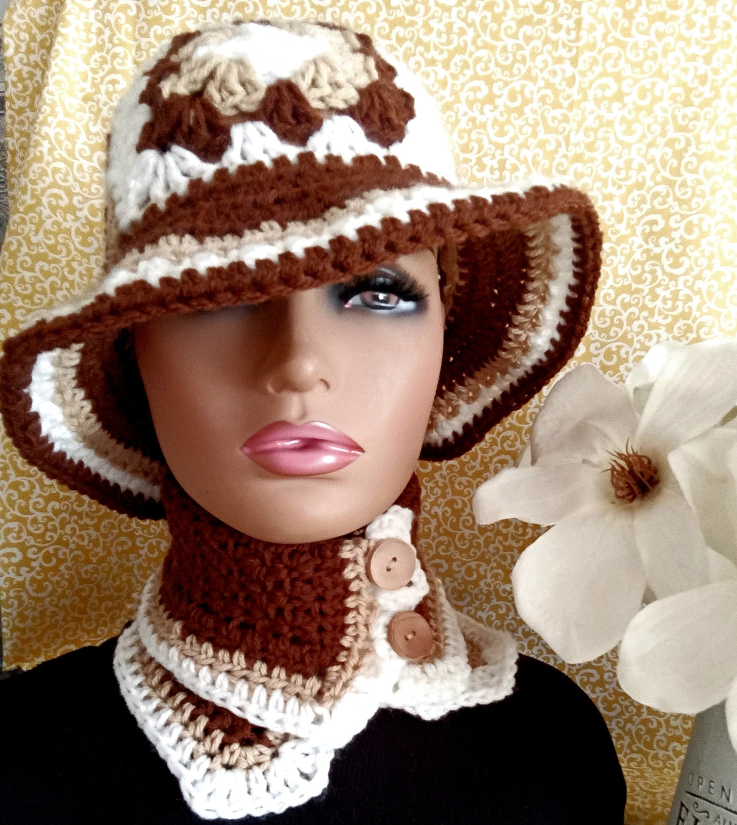 Too kute Granny Stitch Hat and Scarves Sets