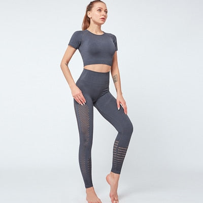 Women Seamless Fitness 2 Piece Yoga Workout Set For Women Sportwear