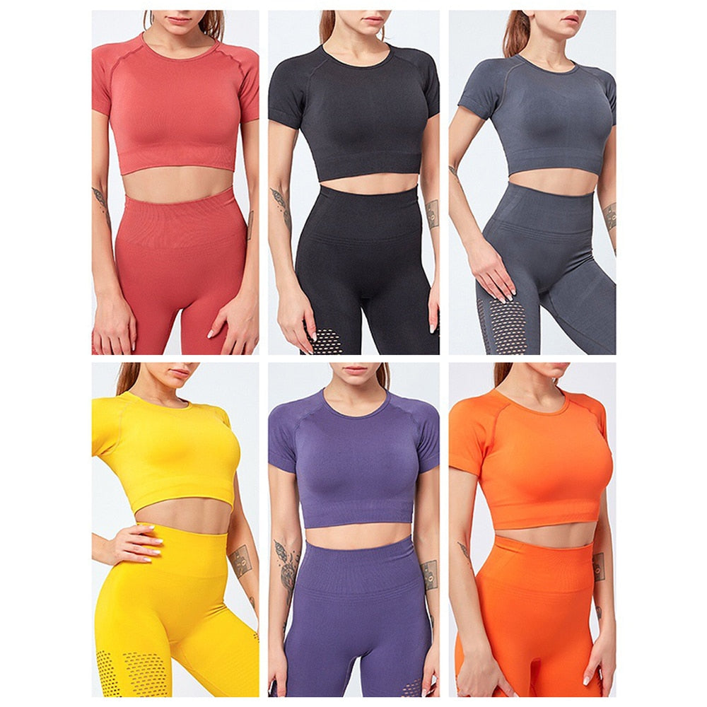 Women Seamless Fitness 2 Piece Yoga Workout Set For Women Sportwear