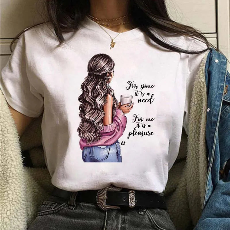 Women's Casual Funny Top Tees 90s Fashion T-shirts Round Neck Short Sleeve Lady T Shirt Clothes