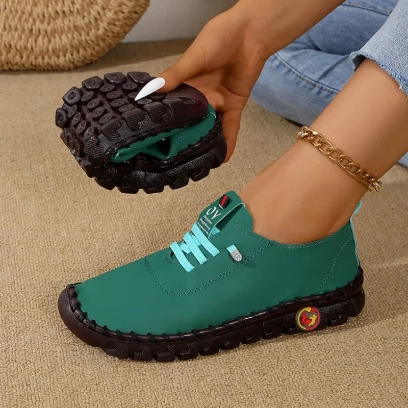 Women New Soft-soled Roman Sneakers Breathable Retro Stitching Muffin Bottom Plus Size Women Shoes