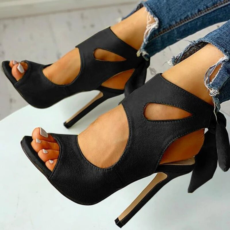 Women Ankle Strap Peep Toe High Heels Sandals