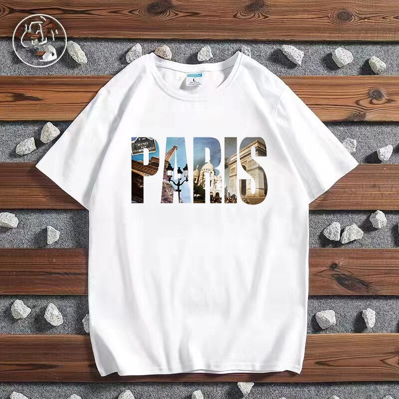 Women Fashion City Printed T-shirt Paris London New York Tokyo Graphic T Shirts Y2k T-shirts