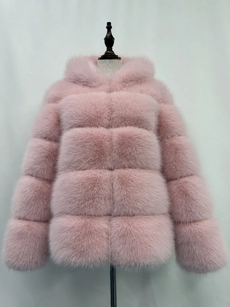 Luxury Women's Winter Faux Fur Coats Fluffy Hair Multicolor Thick Lady's Jacket Stylish Warm Artificial Fur Outwear
