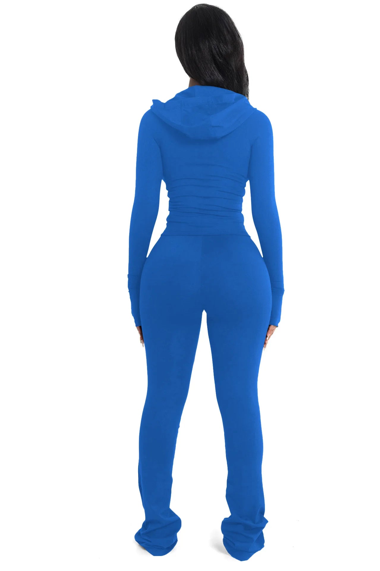 Customized LOGO European and American women's clothing new fashion casual hooded cardigan trousers two-piece set