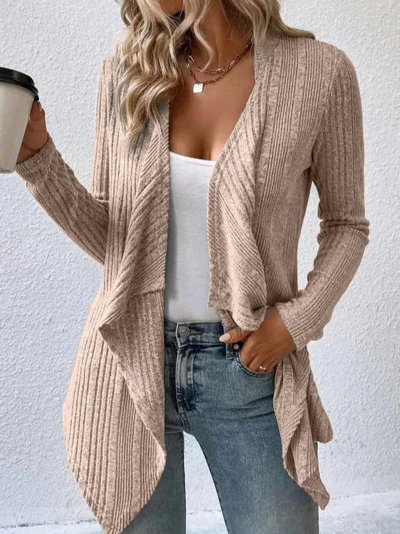 2025 Women's New Autumn/Winter Cardigan Tops Solid Color Casual Fashionable Loose Long Sleeve Knitted Sweater Jacket