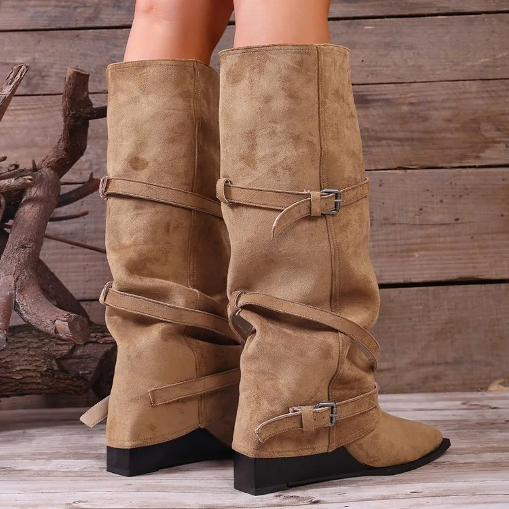 Women's Winter New Luxury Suede Pointed Toe Dress Boots
