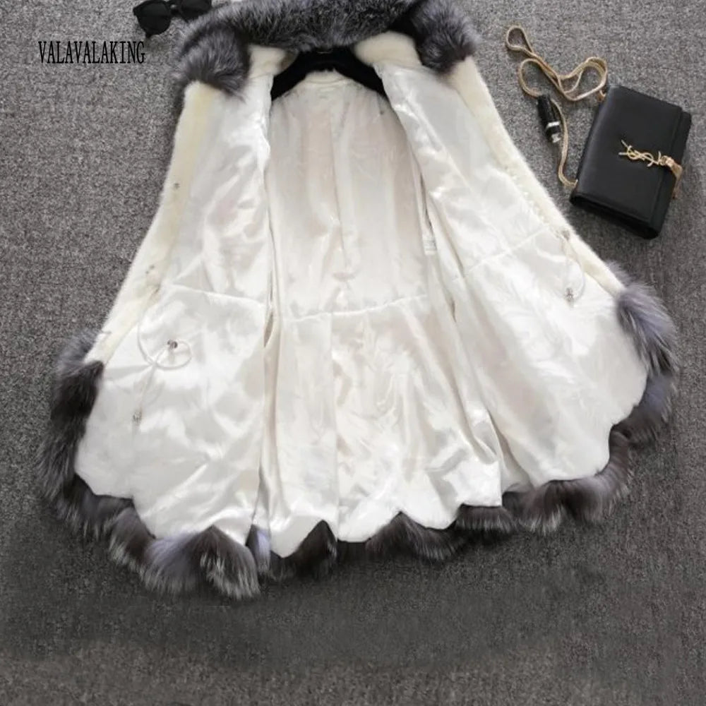 2025 Women's Winter Plus Size Thick Furry Faux Fur Coat Female Hooded Long Sleeve Plush Jacket Lady Fake Fur Warm Fluffy Cardigan