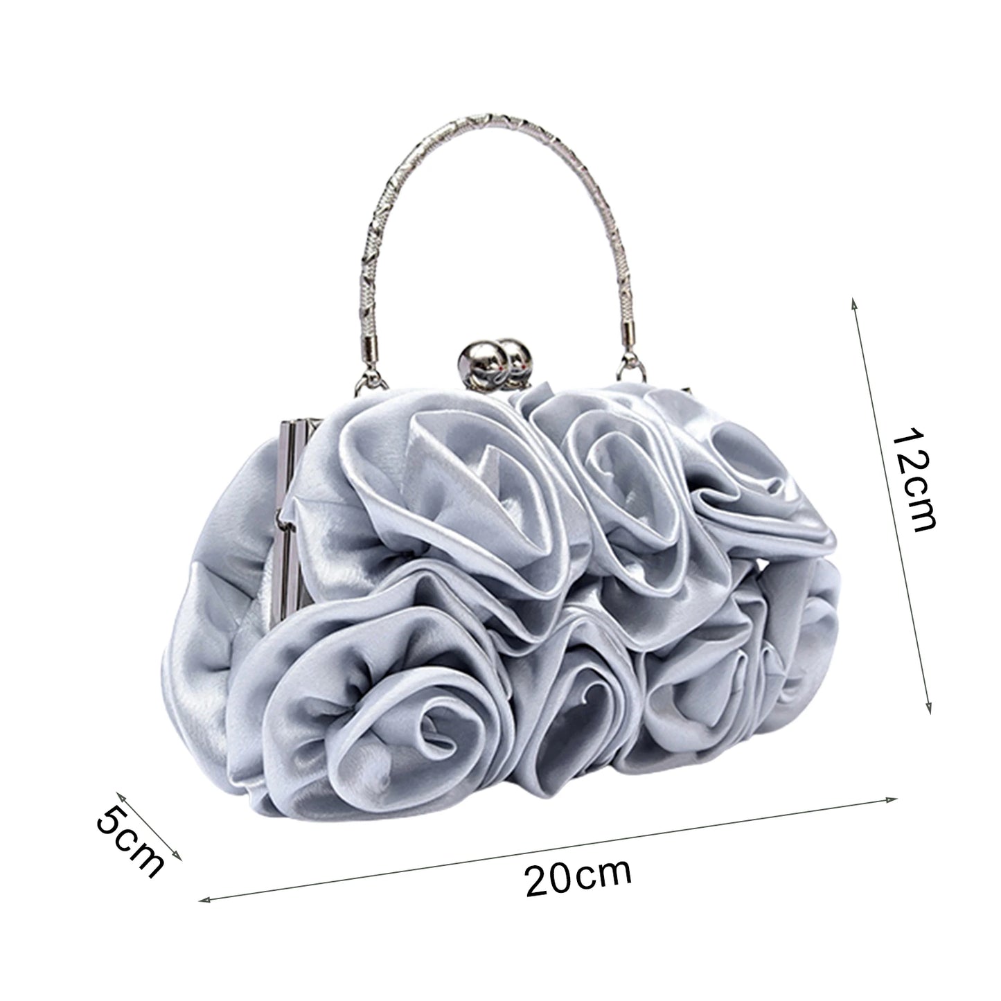 Women's Rose Flower Handbag Tote Bag Clutch Bags Evening Party Bridal Handbag bags for women bolsa feminina bolso mujer