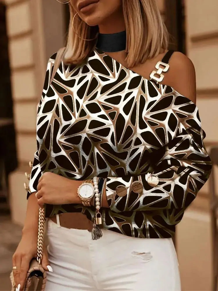 Women's Solid Folds PU Leather Button Turn Down Collar Black Blouse Tops