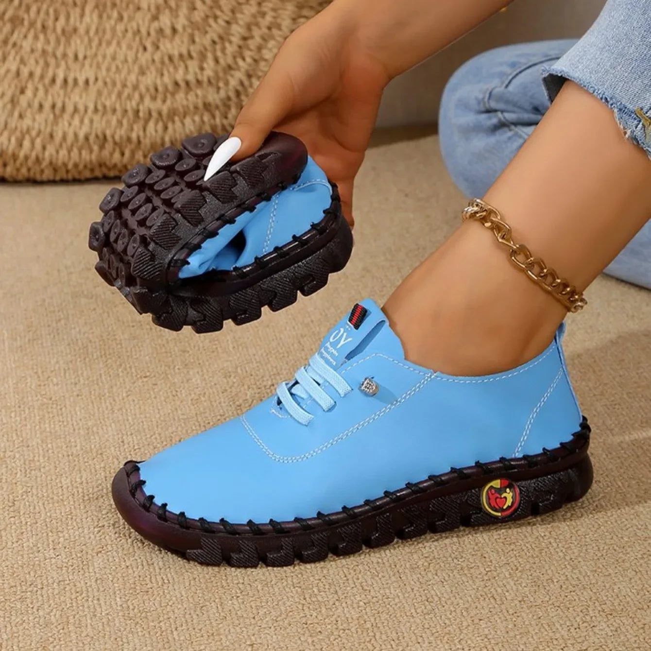 Women New Soft-soled Roman Sneakers Breathable Retro Stitching Muffin Bottom Plus Size Women Shoes