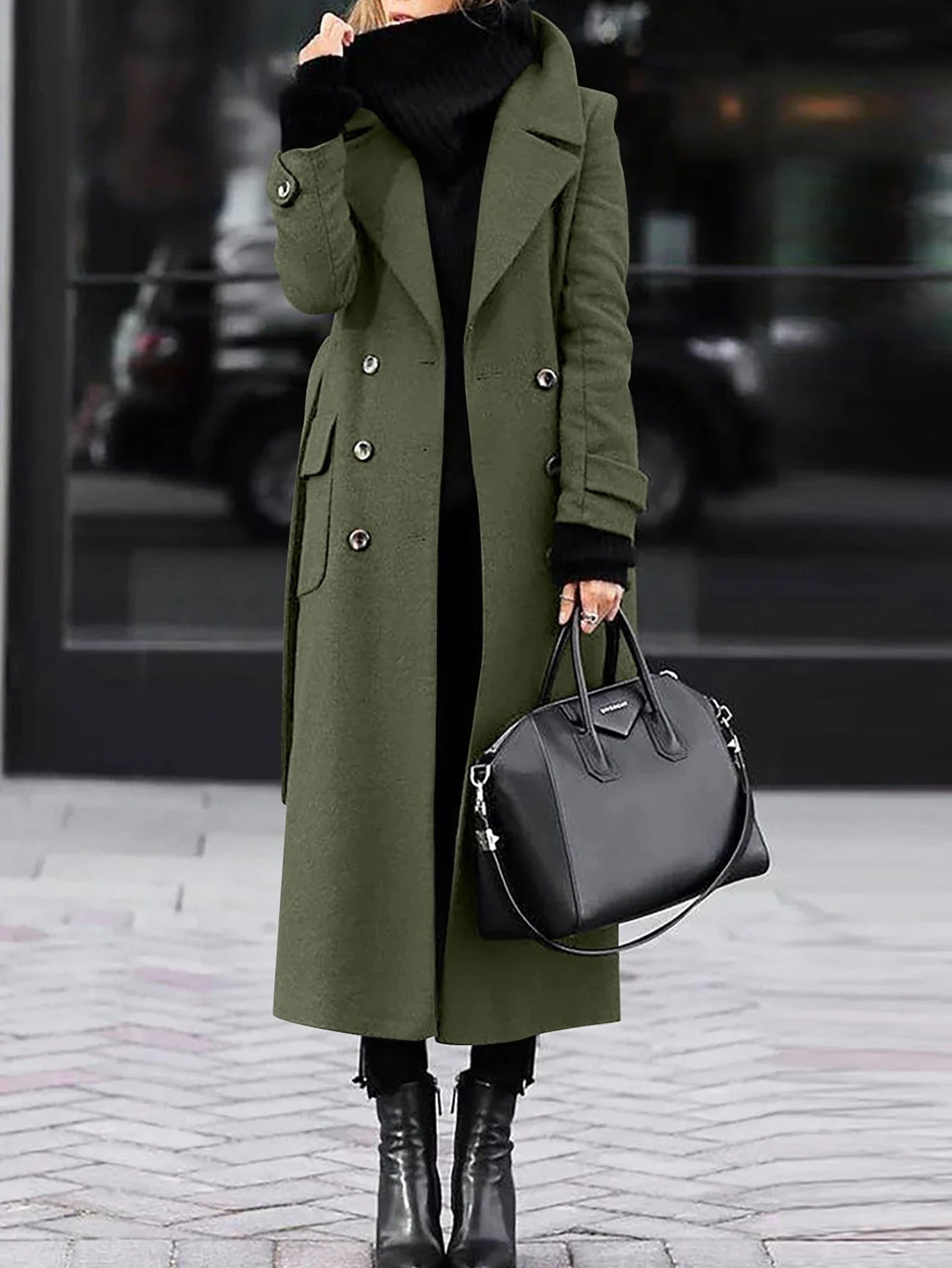 Women's Comfortable Winter Coats Plain Mid-Length Lapel Long Sleeve Street Daily Coats