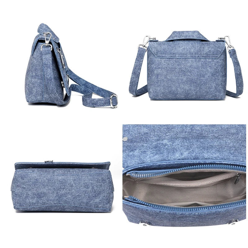 Ladies New Luxury Denim Cotton Designer Handbag Purses High Quality Shoulder Bag Brand Women Sac Female Crossbody Bags