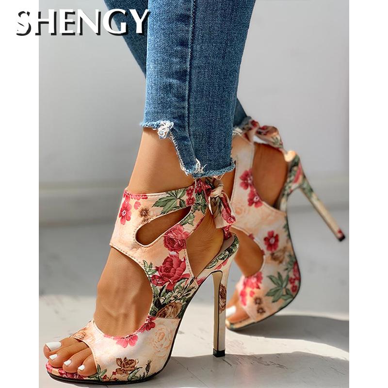 Women Ankle Strap Peep Toe High Heels Sandals