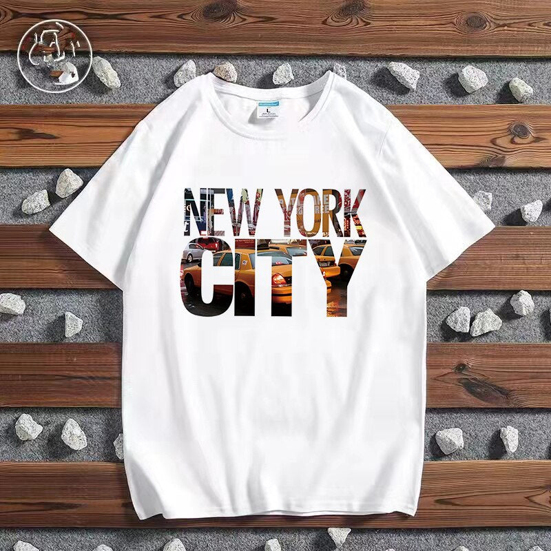 Women Fashion City Printed T-shirt Paris London New York Tokyo Graphic T Shirts Y2k T-shirts