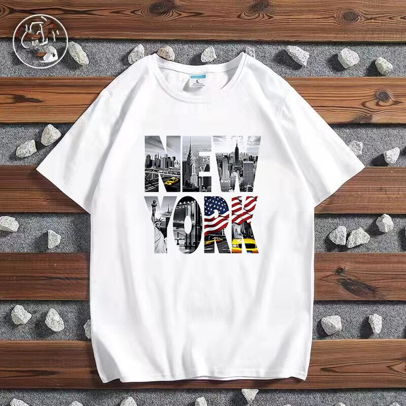 Women Fashion City Printed T-shirt Paris London New York Tokyo Graphic T Shirts Y2k T-shirts