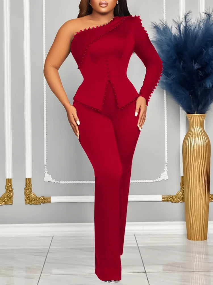 New Arrival Business Attire Women 2- Piece Top Pants Suits Outfits