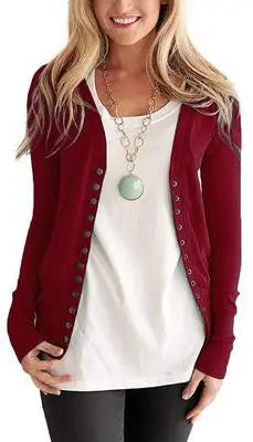 Women's Long Sleeve Sweater Trendy V-Neck Long Cardigan Top Comes In A Variety of colors