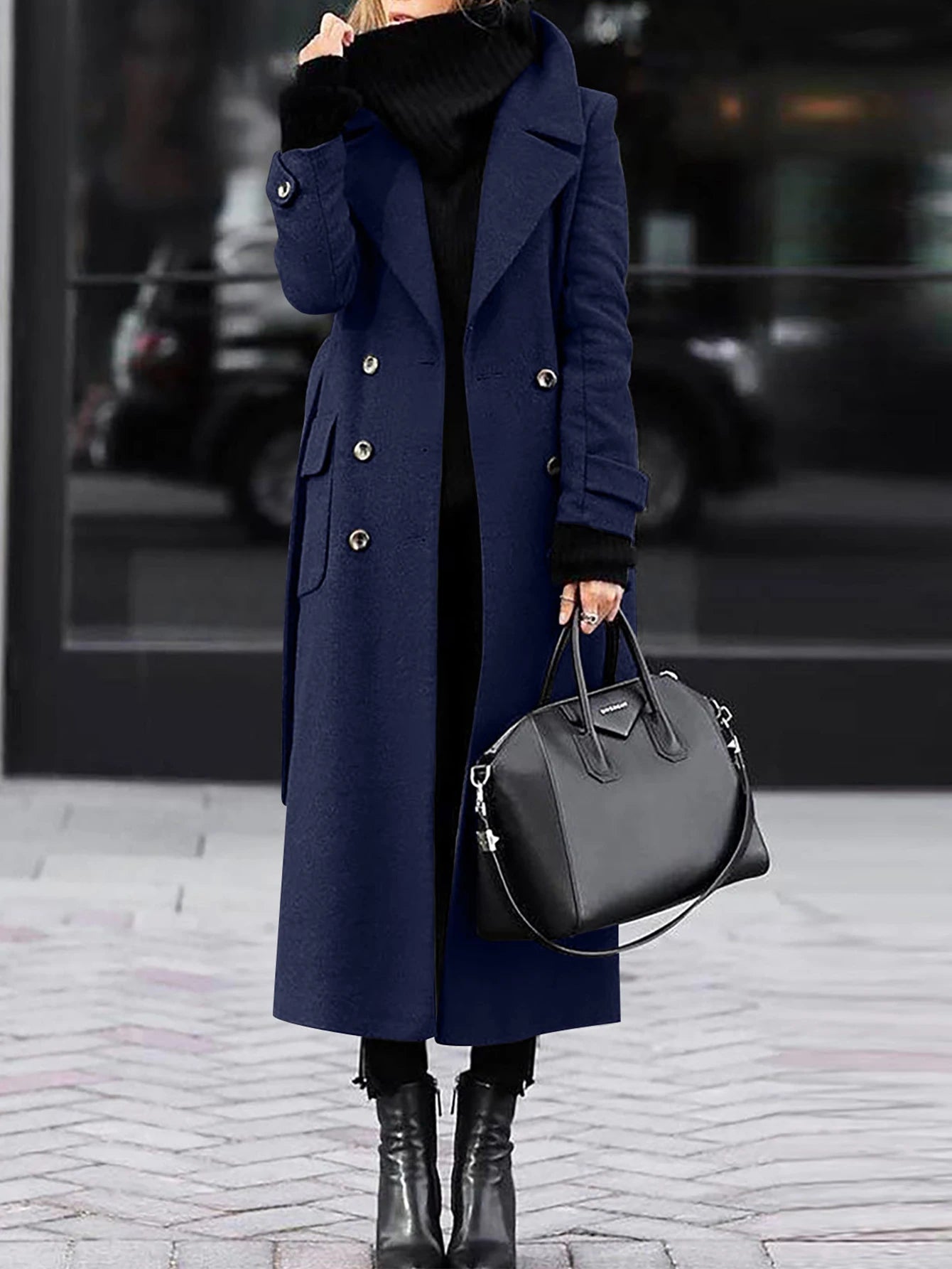 Women's Comfortable Winter Coats Plain Mid-Length Lapel Long Sleeve Street Daily Coats