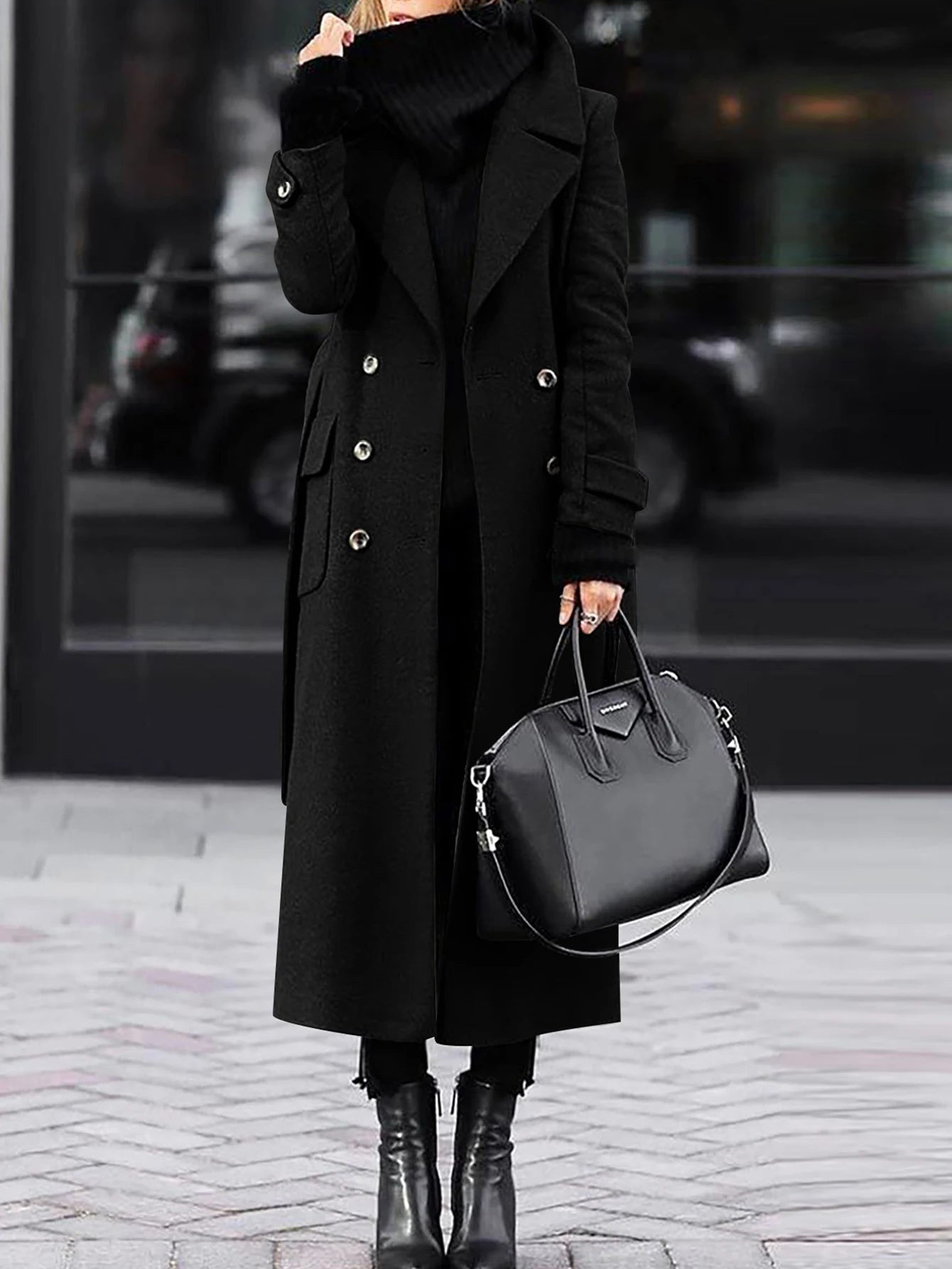 Women's Comfortable Winter Coats Plain Mid-Length Lapel Long Sleeve Street Daily Coats