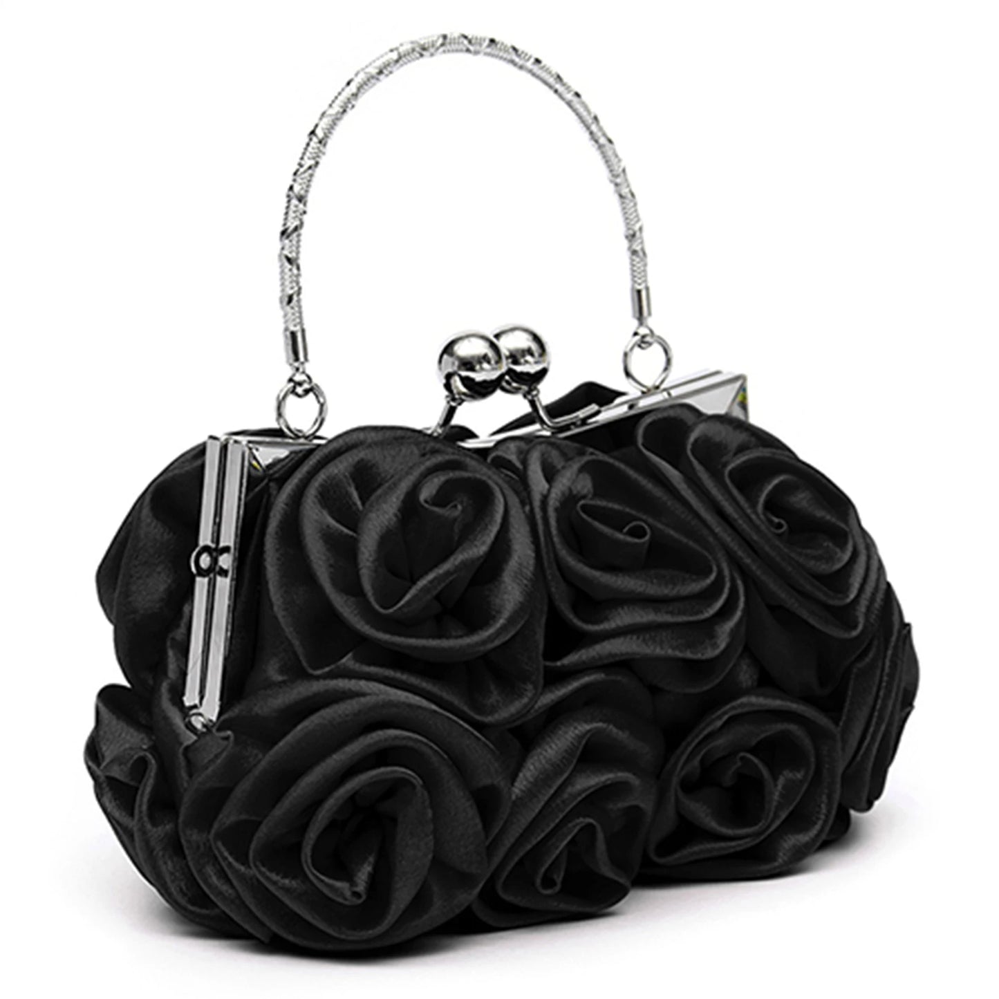 Women's Rose Flower Handbag Tote Bag Clutch Bags Evening Party Bridal Handbag bags for women bolsa feminina bolso mujer