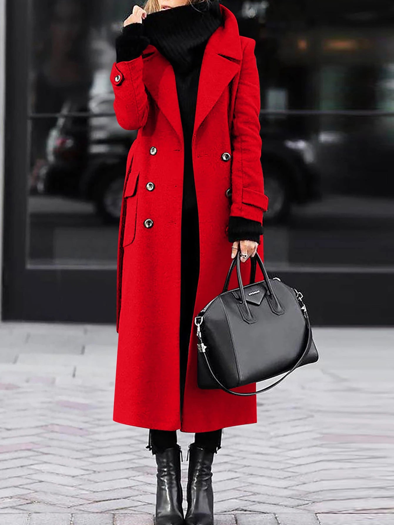 Women's Comfortable Winter Coats Plain Mid-Length Lapel Long Sleeve Street Daily Coats