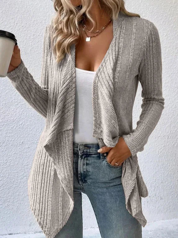 2025 Women's New Autumn/Winter Cardigan Tops Solid Color Casual Fashionable Loose Long Sleeve Knitted Sweater Jacket