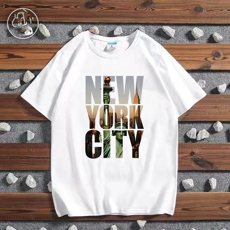 Women Fashion City Printed T-shirt Paris London New York Tokyo Graphic T Shirts Y2k T-shirts