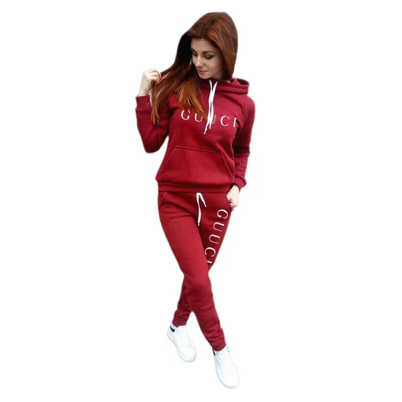 Women Fashion Tracksuit Hoodies and Sweatpants High Quality Ladies Daily Casual Sports Jogging Suit Hooded Outfits
