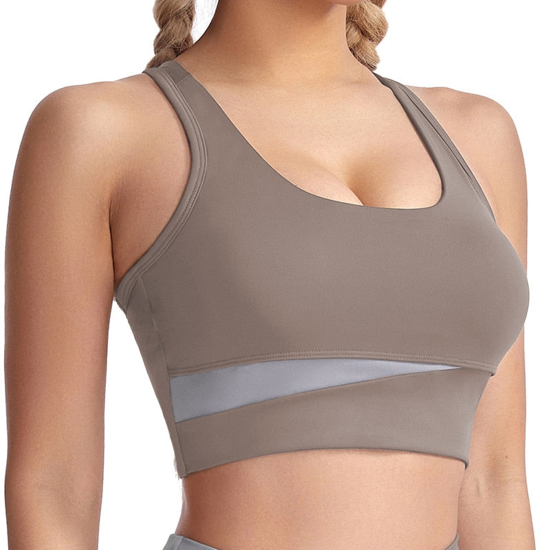 Women New Yoga Shockproof Sports Bra Without Steel Ring