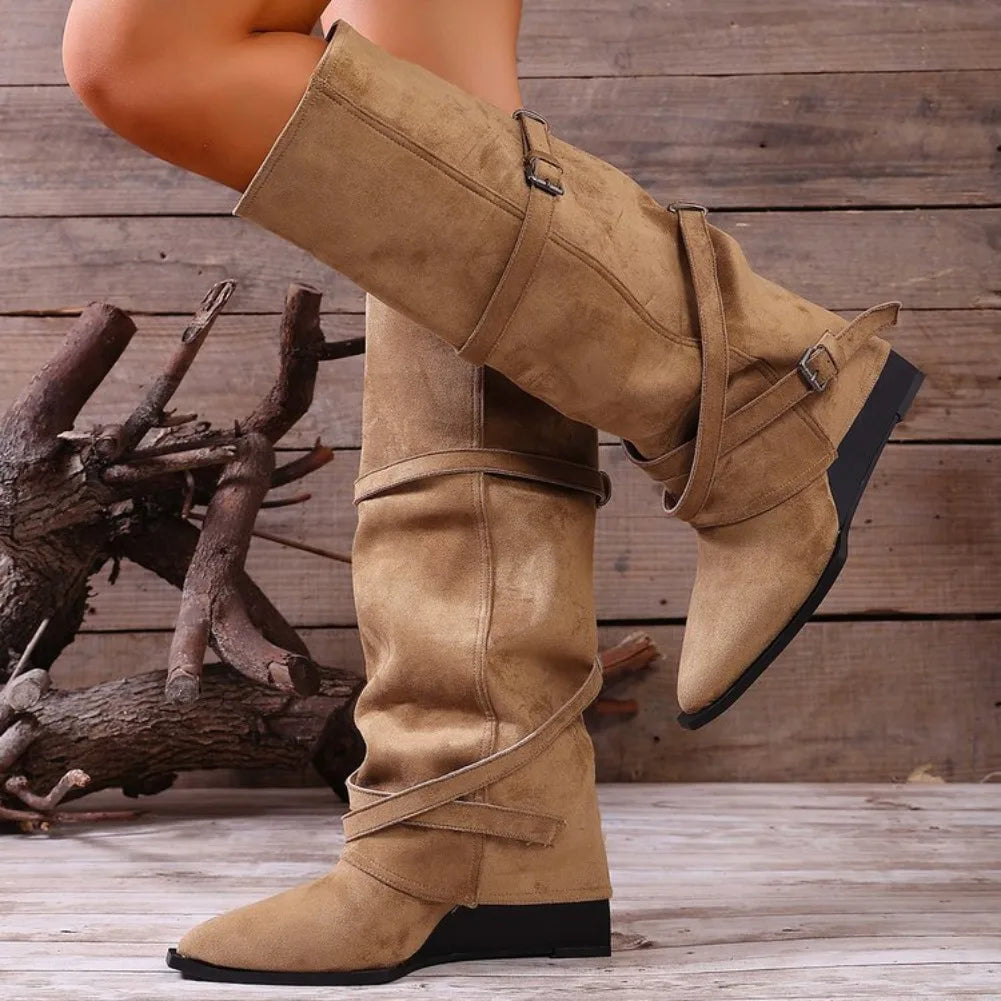 Women's Winter New Luxury Suede Pointed Toe Dress Boots