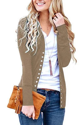 Women's Long Sleeve Sweater Trendy V-Neck Long Cardigan Top Comes In A Variety of colors