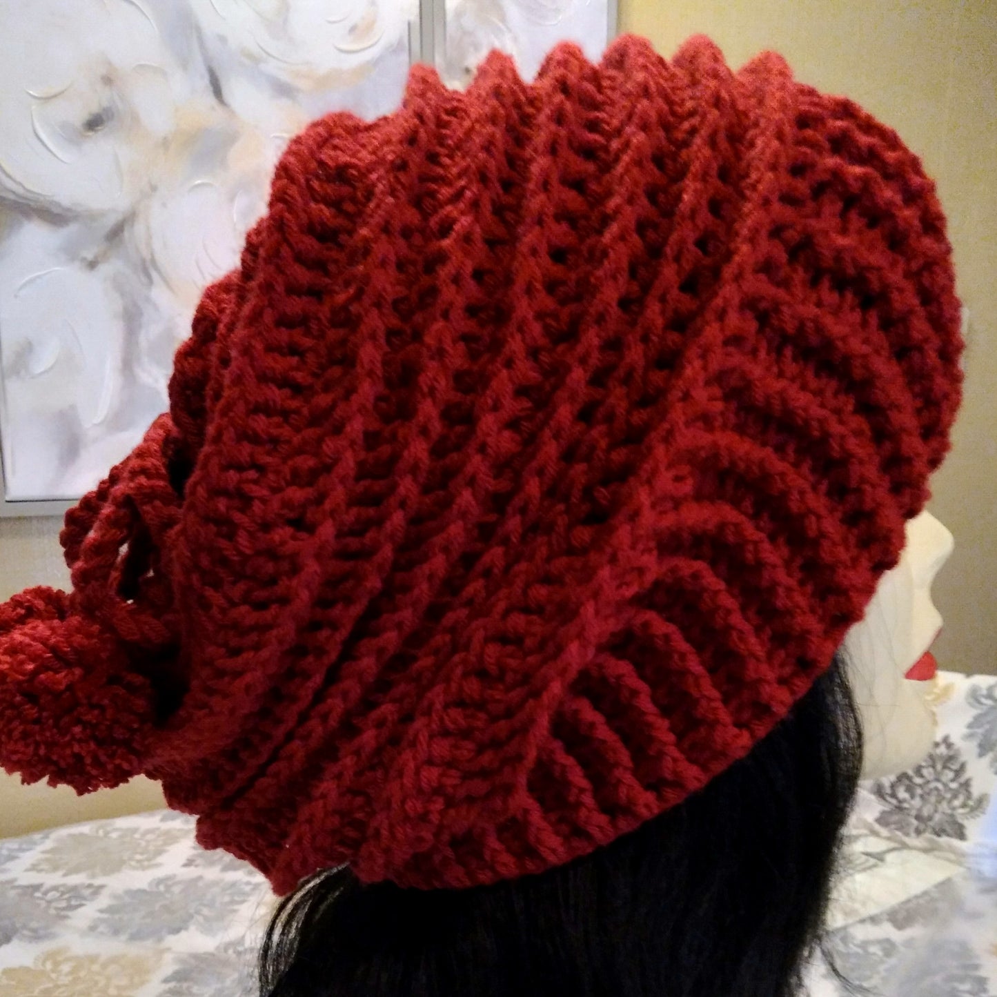 Women Soft Warm Handcrafted Crochet Cable Style Hat