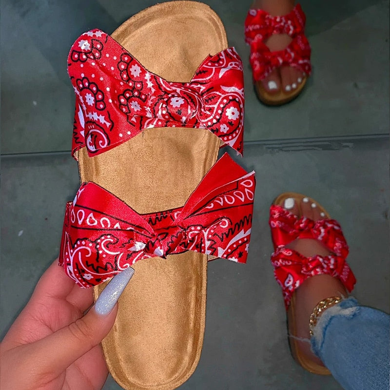 Women Silk Bow Sandals