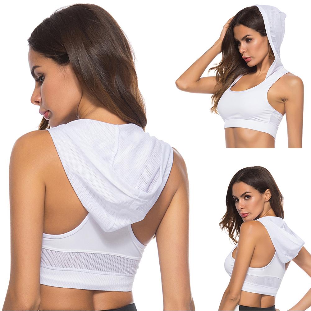 Women Fitness Sports Bra Hooded Vest