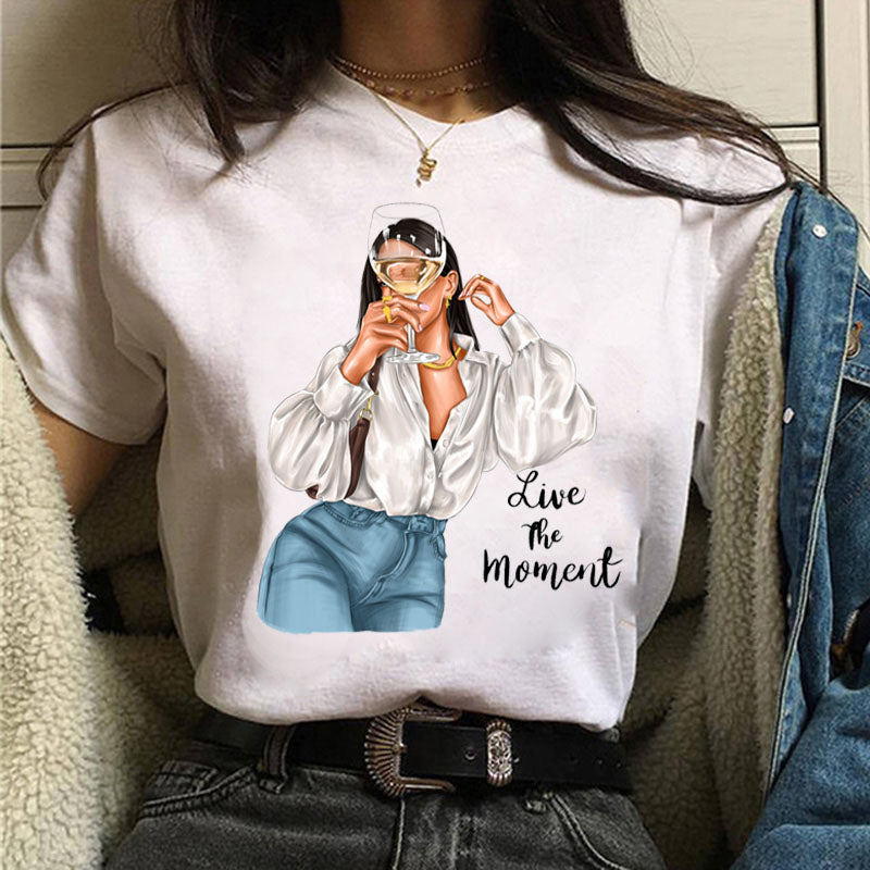 Fashion Women T Shirt Coffee Time Female Casual Tops Tee 90s