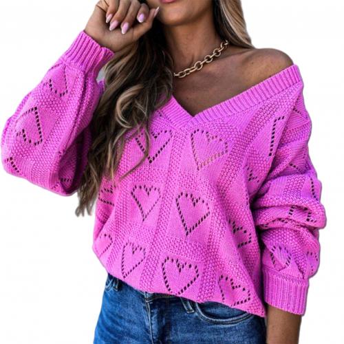 Women Love Heart Crochet Sweater