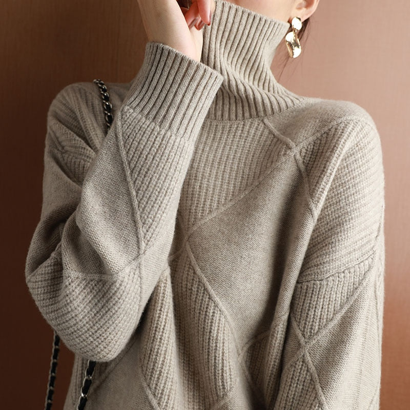 Women turtleneck Cashmere sweater